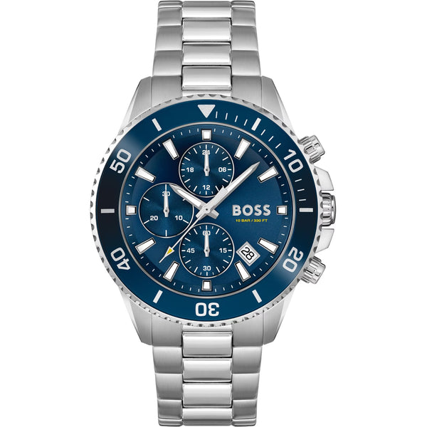 Men's Admiral Watch, Unidirectional Rotating Bezel Timepiece