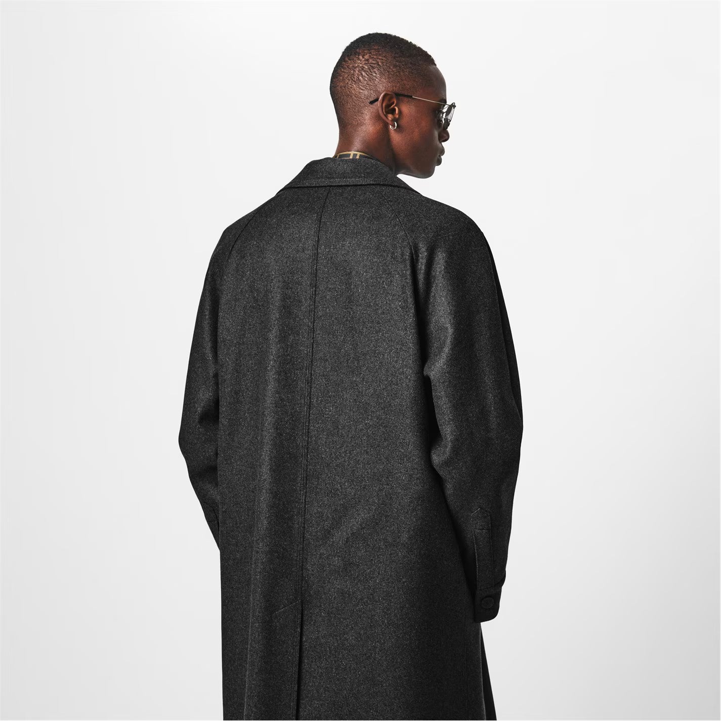 FENDI Men's Cashmere Long Lapel Overcoat