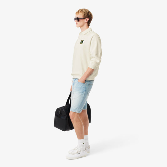 Loose Fit Polo Collar Fleece Sweatshirt