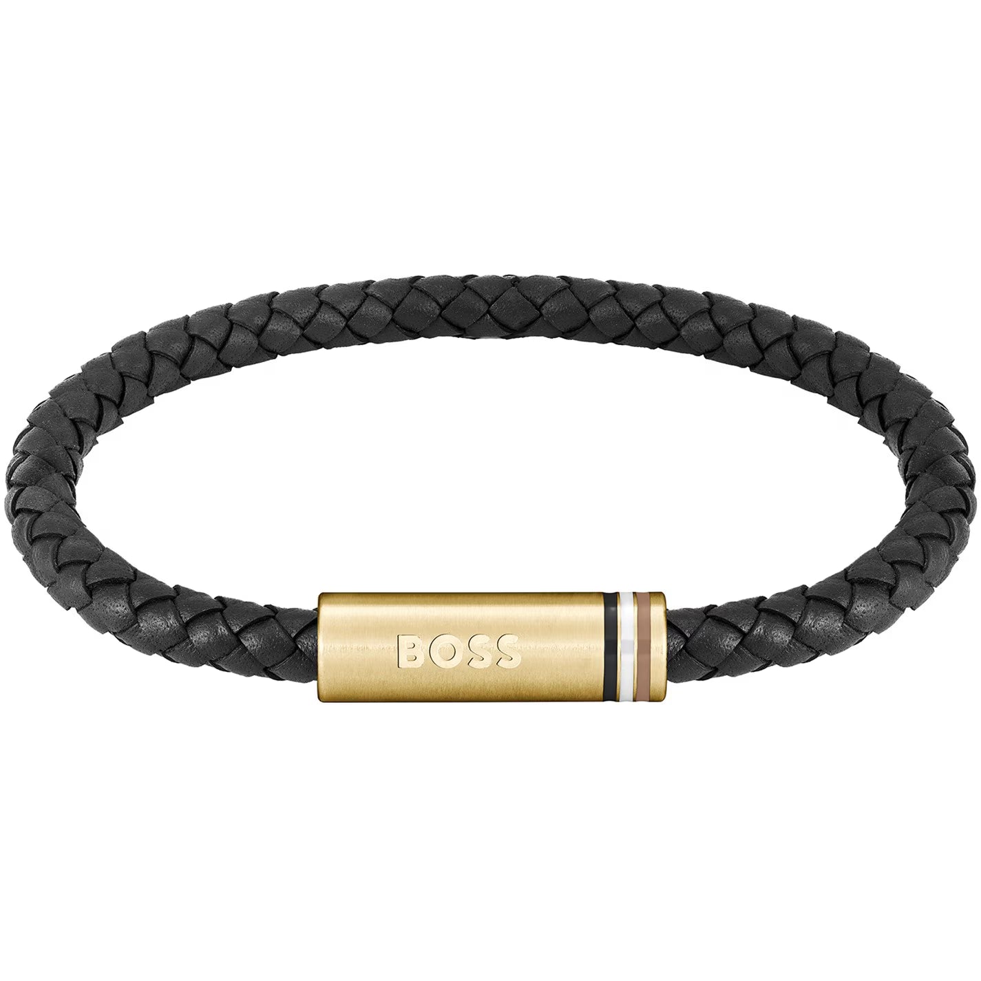 Boss Men's Ares Single Braided Leather Bracelet