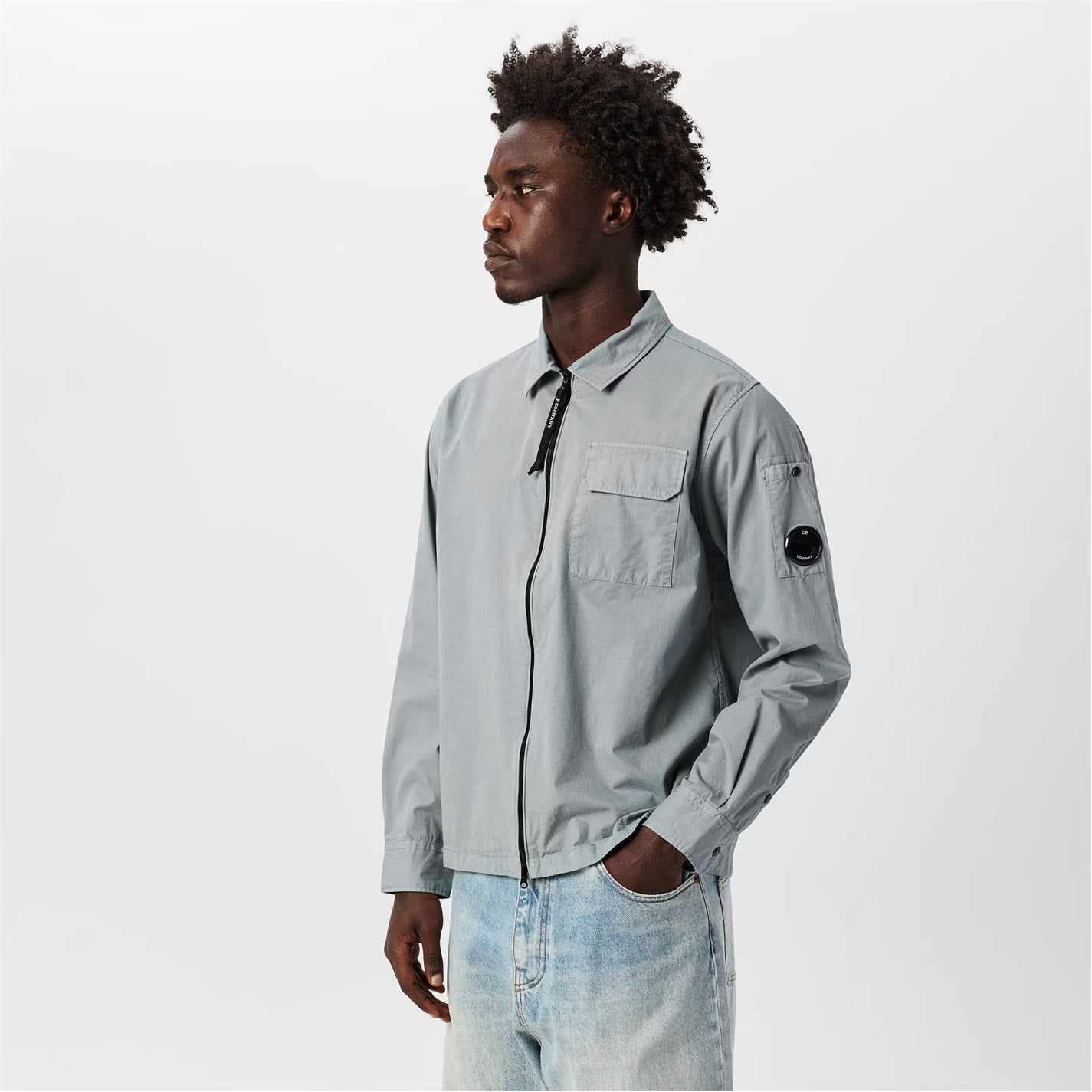 Men's Gabardine Lens Cotton Long Sleeve Overshirt