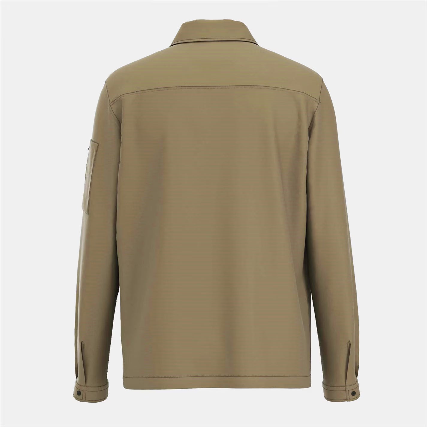 Men's Emmond Red Cotton Long Sleeve Zip Overshirt