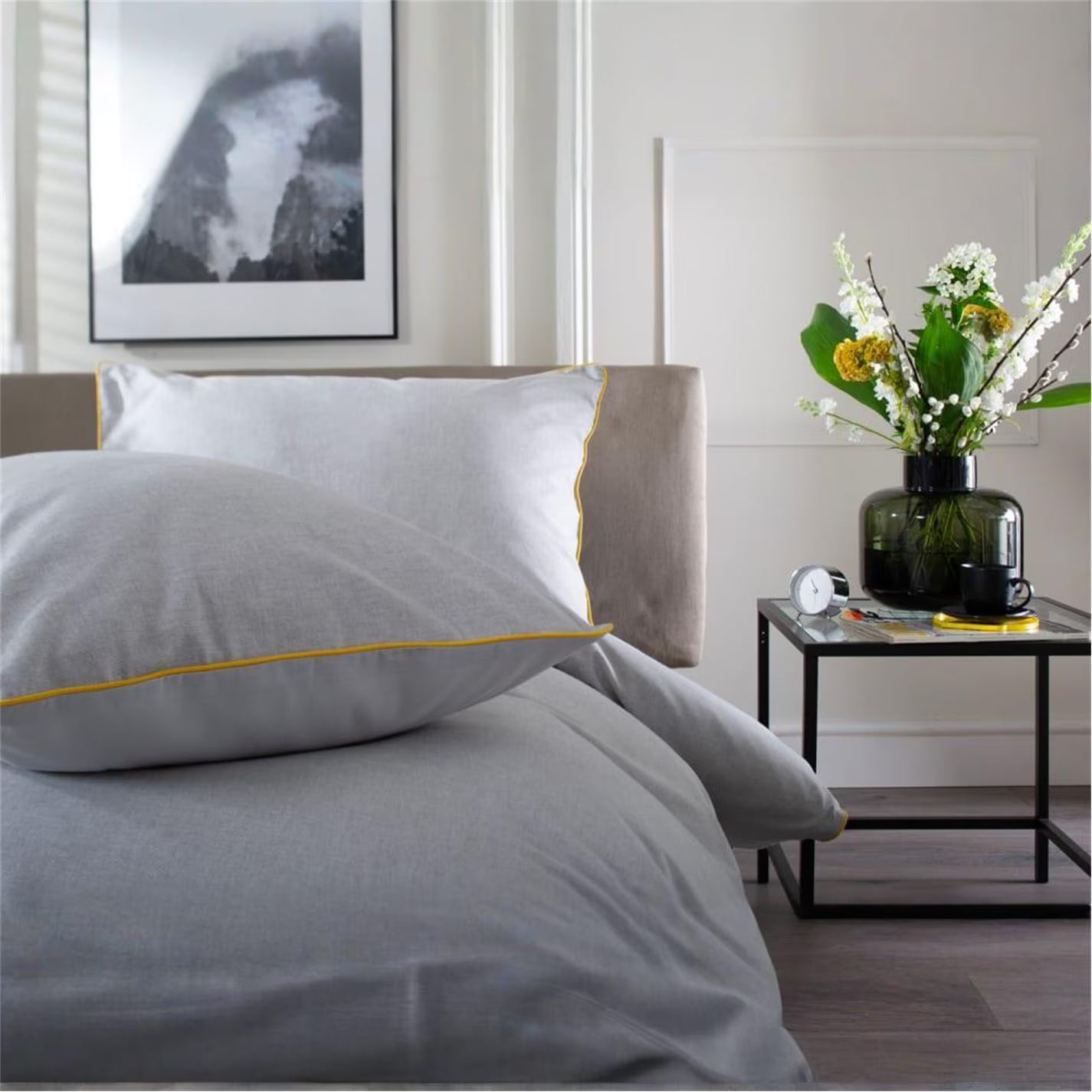 Yorkie Grey Duvet Cover Set