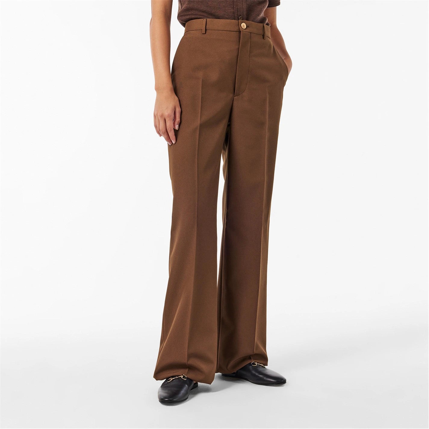 GUCCI Women's High Rise Wide Leg Trousers