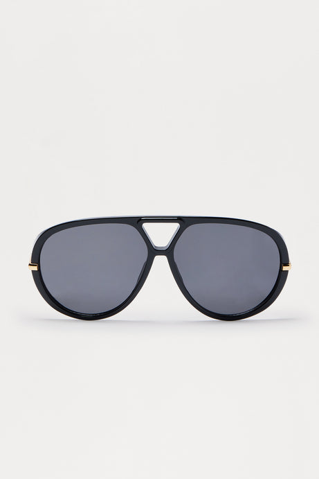Eyes Hooked Shield Sunglasses - Black/Gold