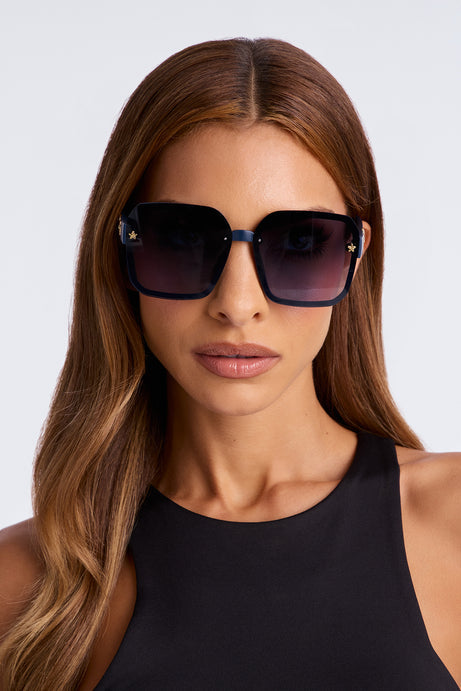 Starstruck Matt Square Sunglasses - Navy