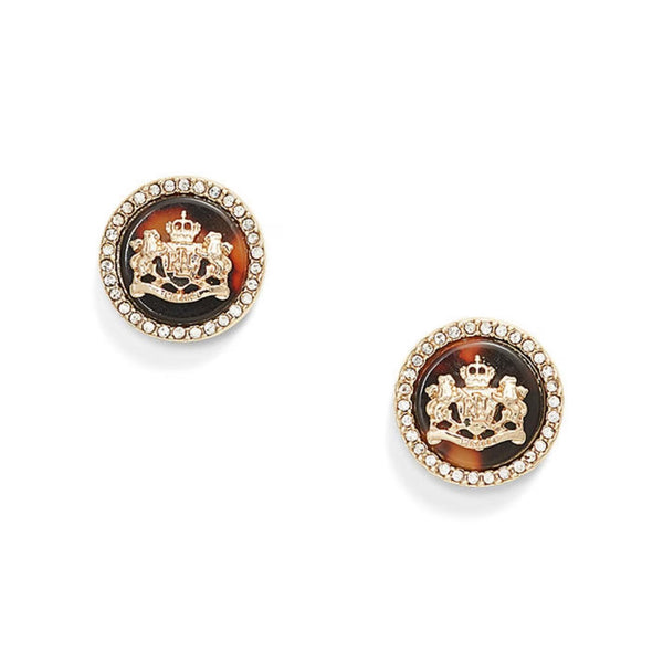 Lauren Ralph Lauren Tortoise & Gold Logo Stud Earrings
