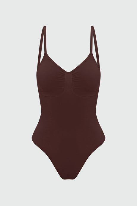 Nova Sculpt Seamless Strong Compression Low Back Thong Bodysuit - Coco