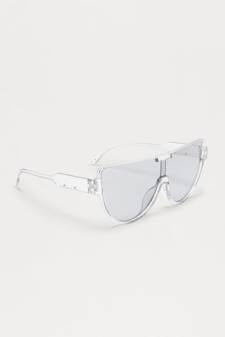 Been Over You Shield Sunglasses - Grey