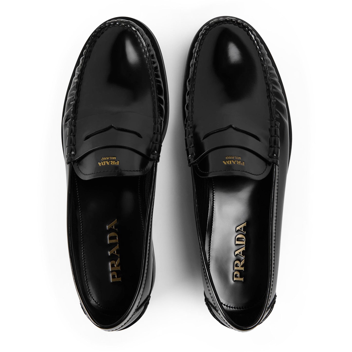 Prada Men's Foil Mocassin Loafers