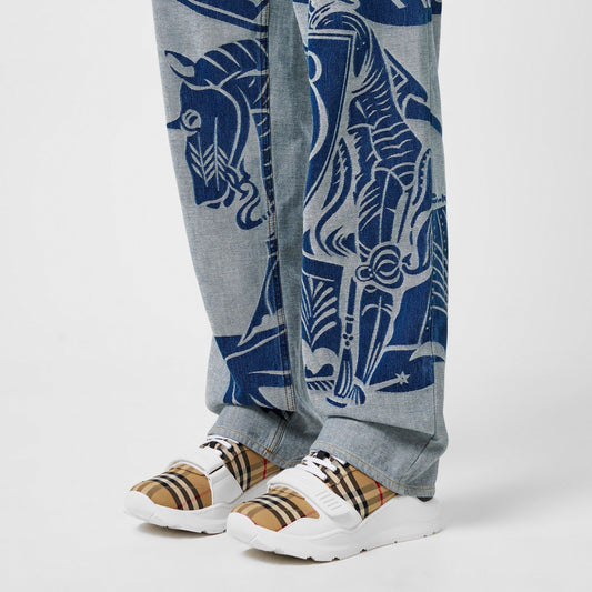Burberry Men's Regis Check Cotton Trainers