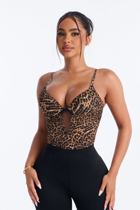 Brenda Padded Leopard Seamless Bodysuit