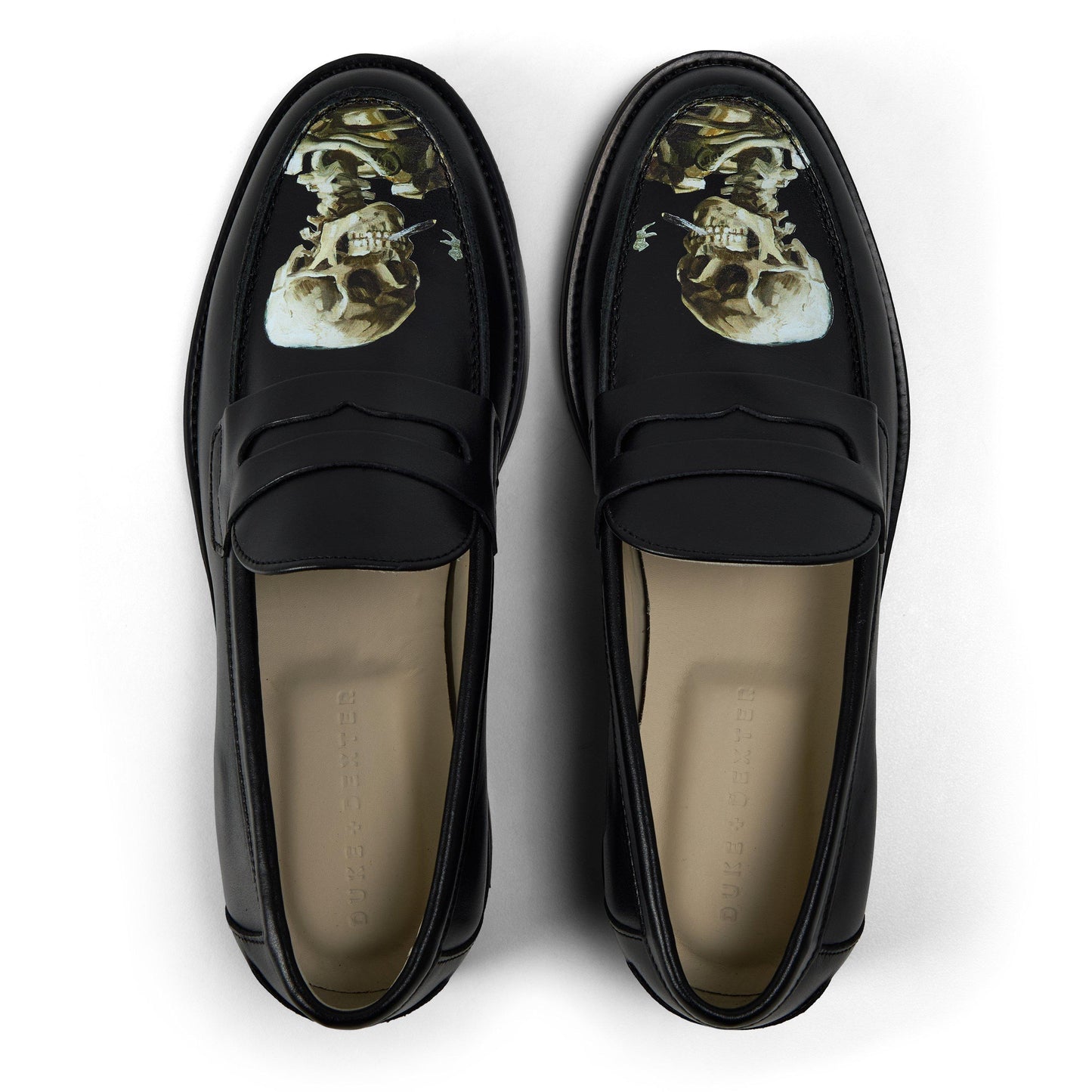 Duke and Dexter Men's Skull Penny Loafers