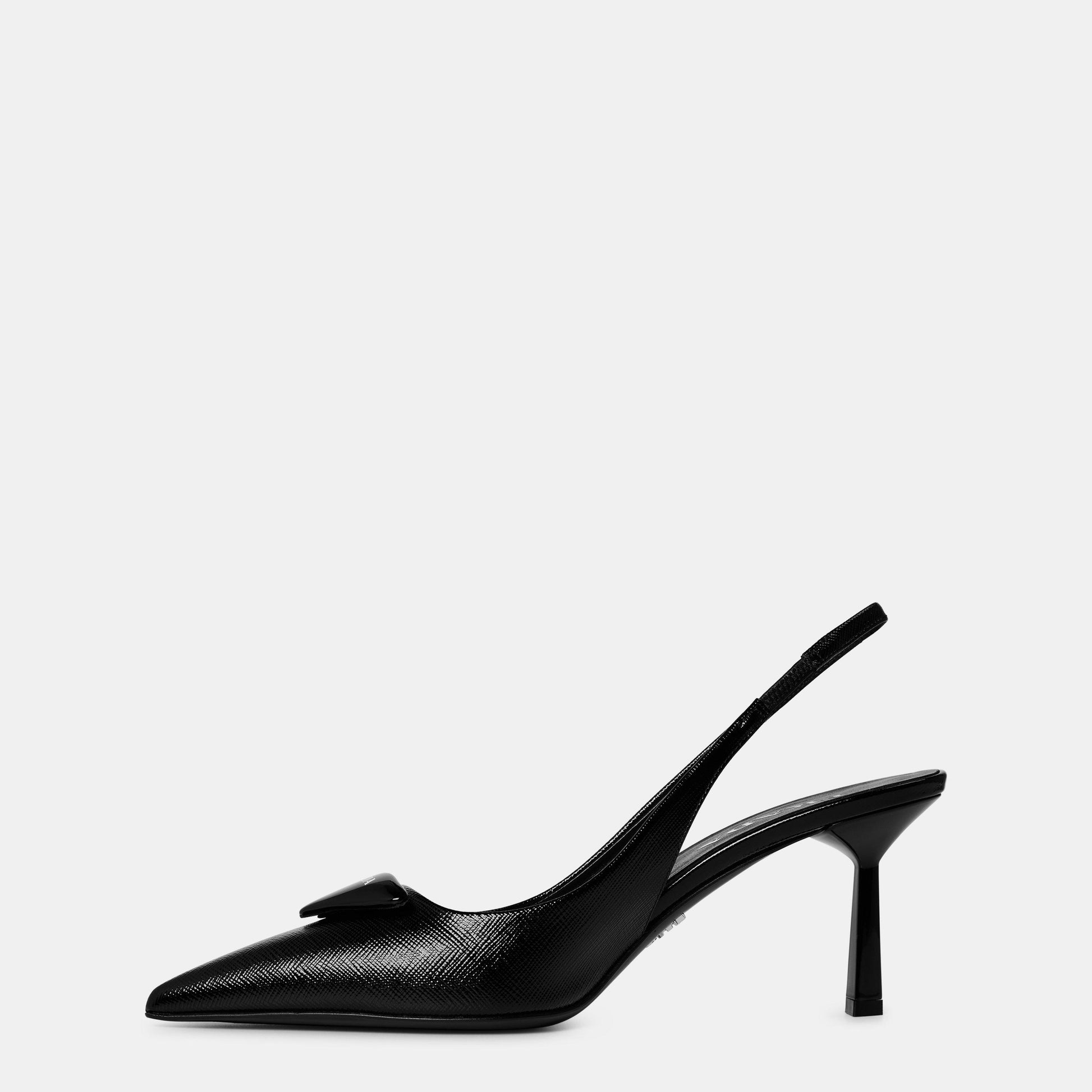 Prada Triangle Logo Slingback Pumps 75mm