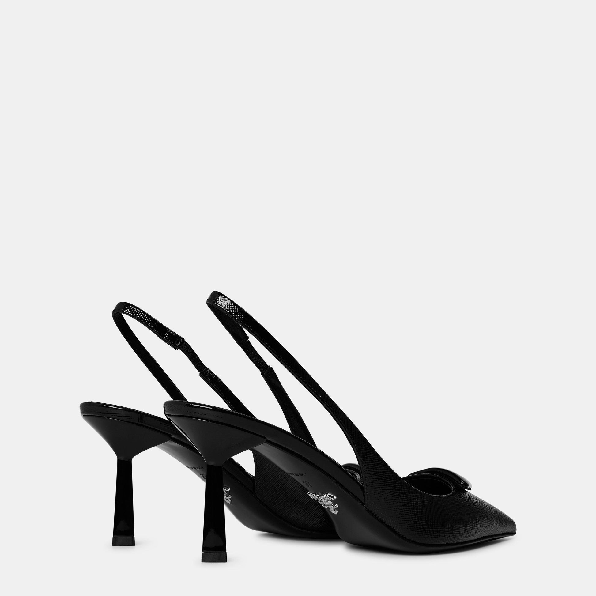 Prada Triangle Logo Slingback Pumps 75mm