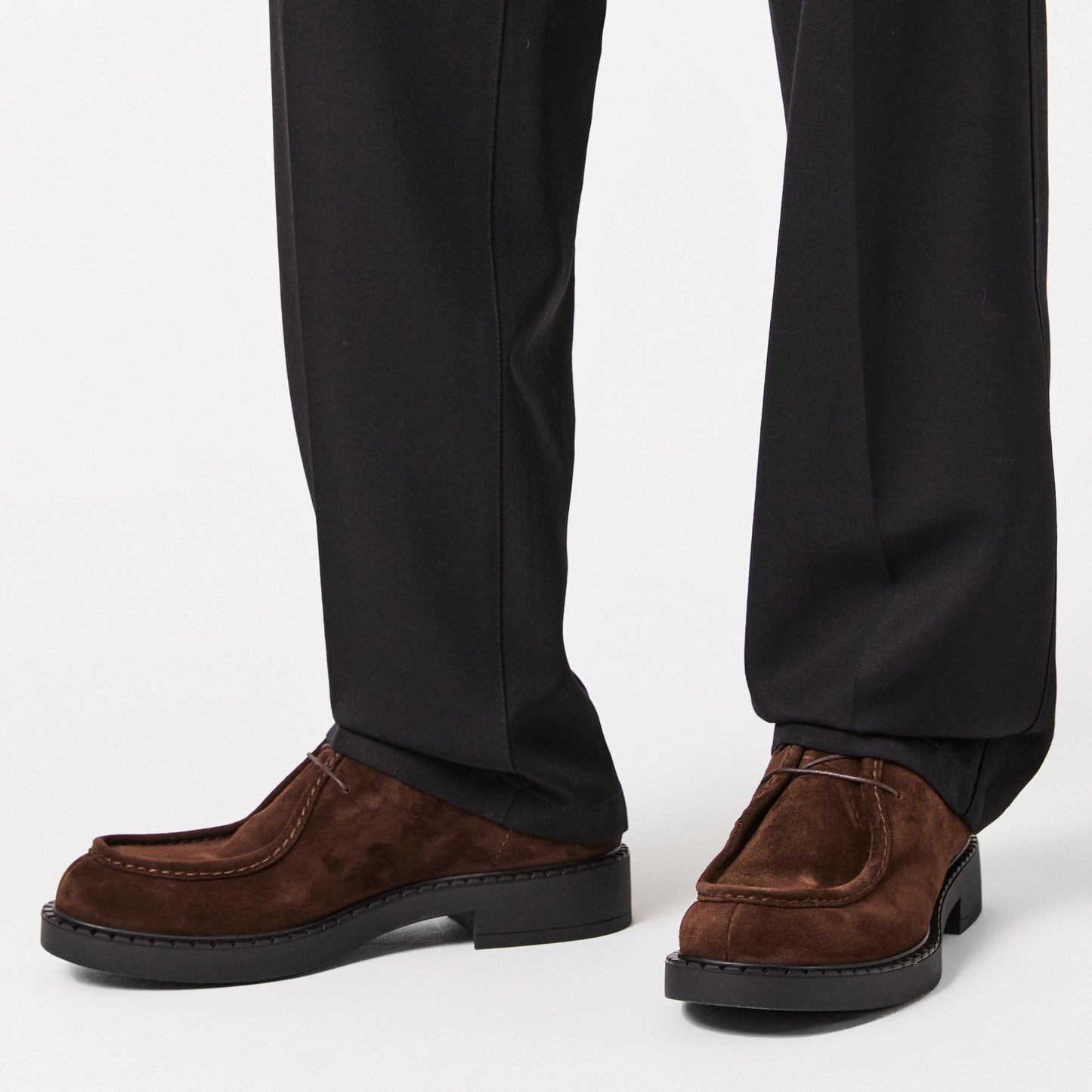 Prada Men's Chocolate Metal Hardware Contoured Footbed Loafers