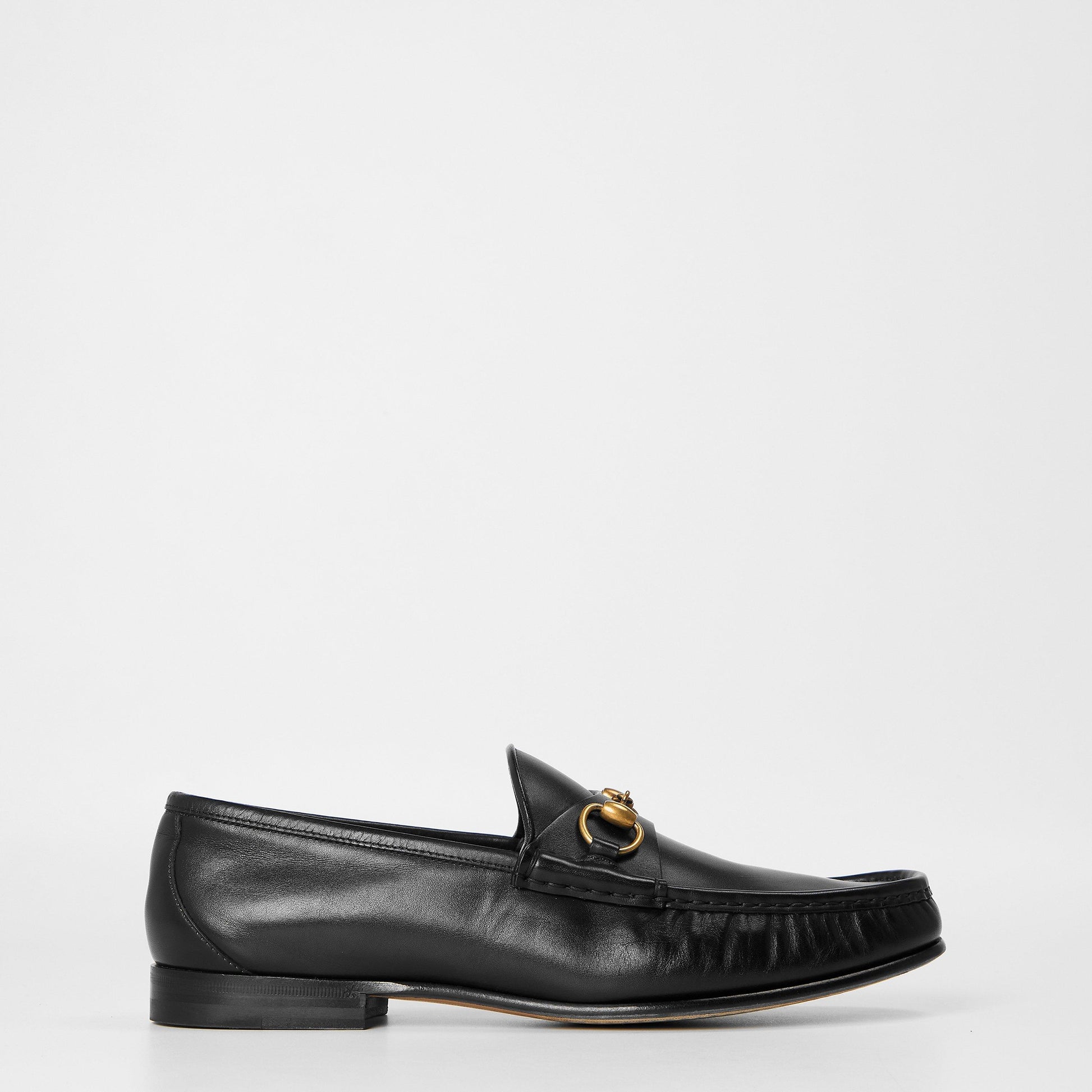 Gucci Men's Horsebit Leather Roos Loafers