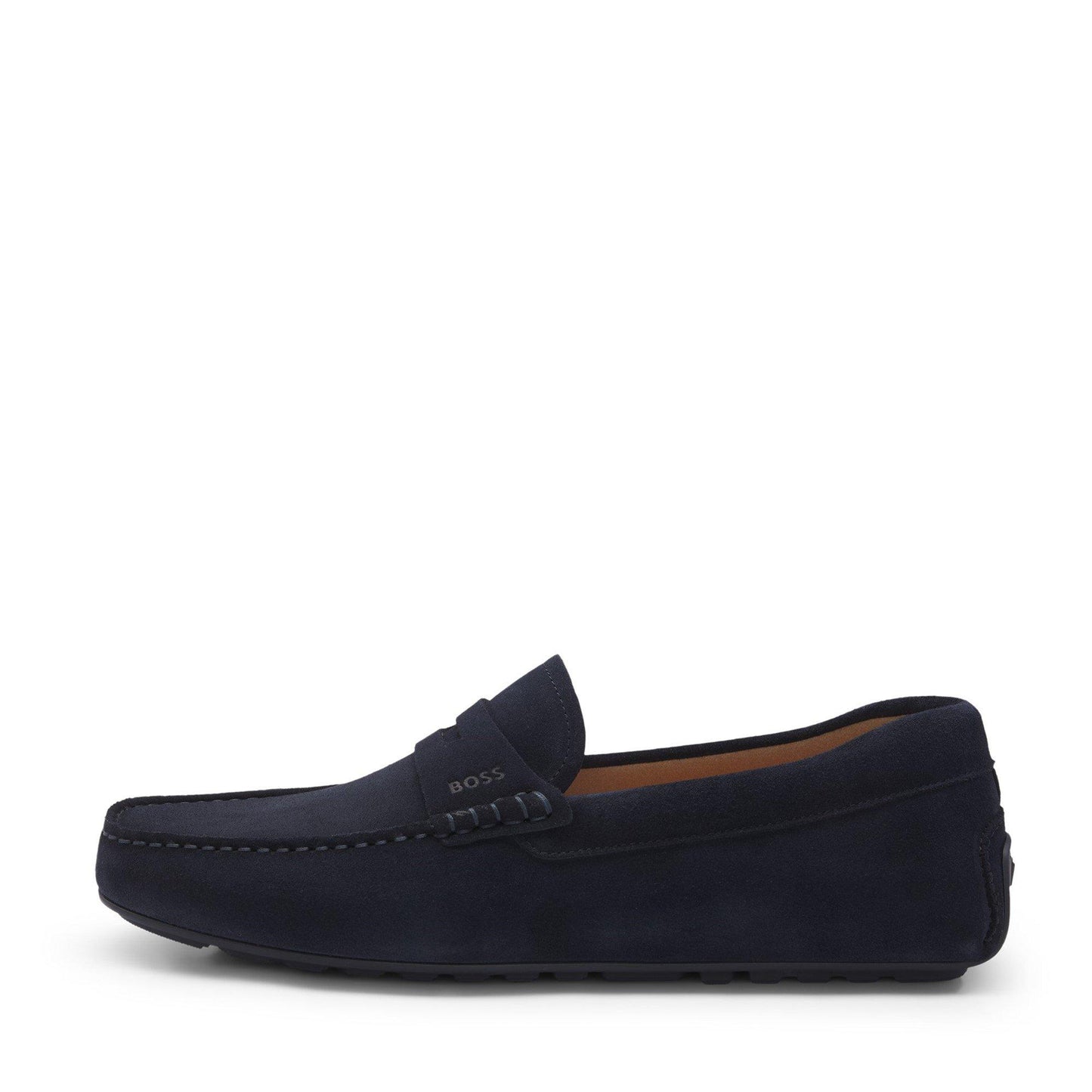 Boss Mens BOSS BLACK Suede Loafers with Debossed Logo Detail