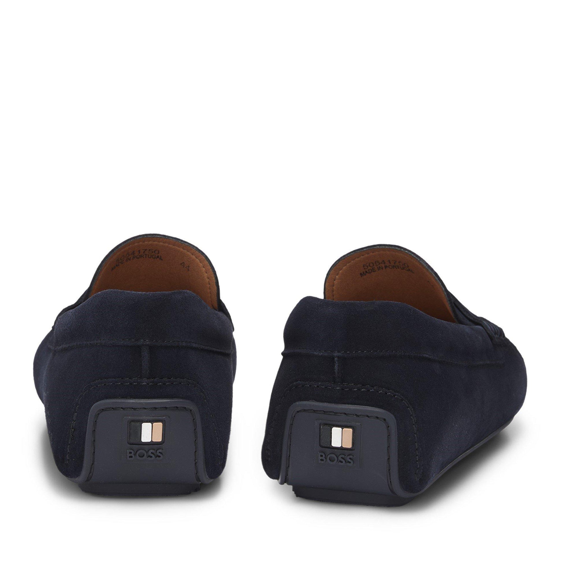 Boss Mens BOSS BLACK Suede Loafers with Debossed Logo Detail