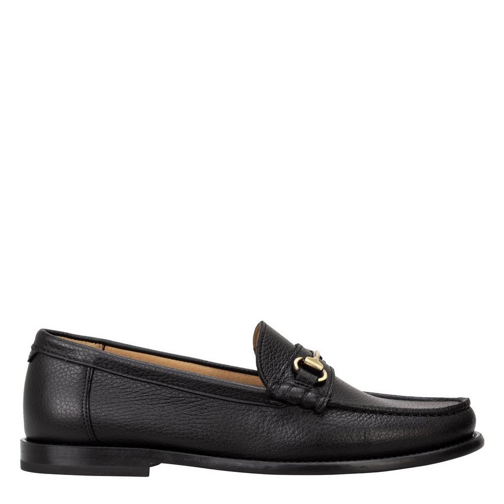 Boss Mens BOSS Leather Slip-on Loafers with Embossed Logo (Tevan)