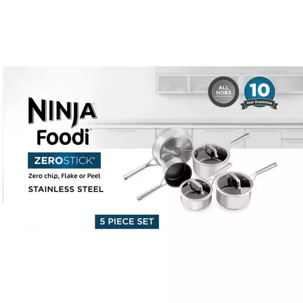 Ninja Zerostick Stainless Steel 5 Piece Non Stick Pan Set