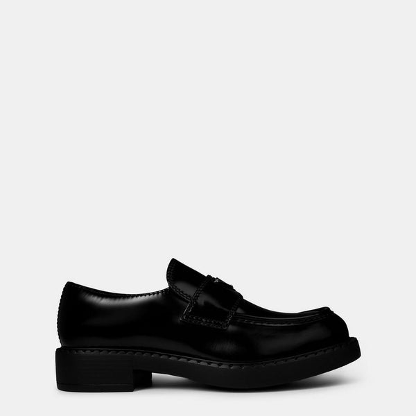 Prada Men'S Chocolate Leather Loafers