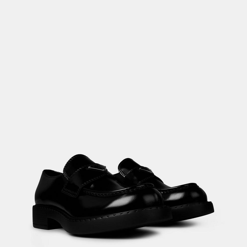 Prada Men'S Chocolate Leather Loafers