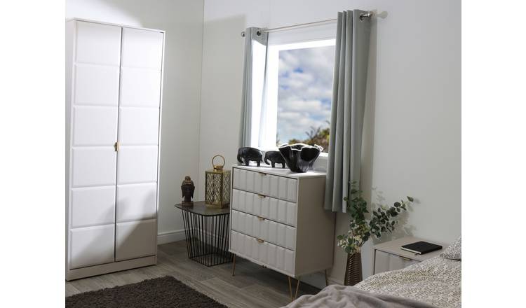Livara Calvello 2 Drawer Bedside Table - Off White