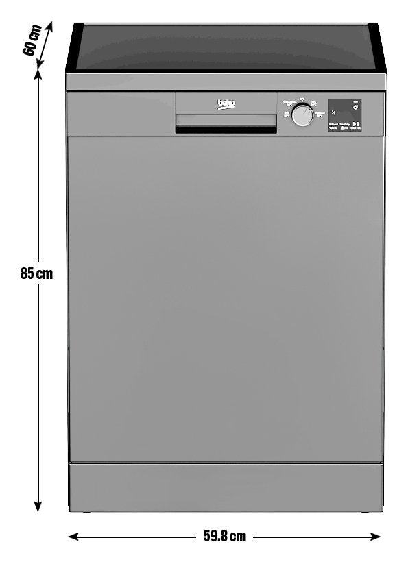 Beko DVN04320B Full Size Dishwasher - Black
