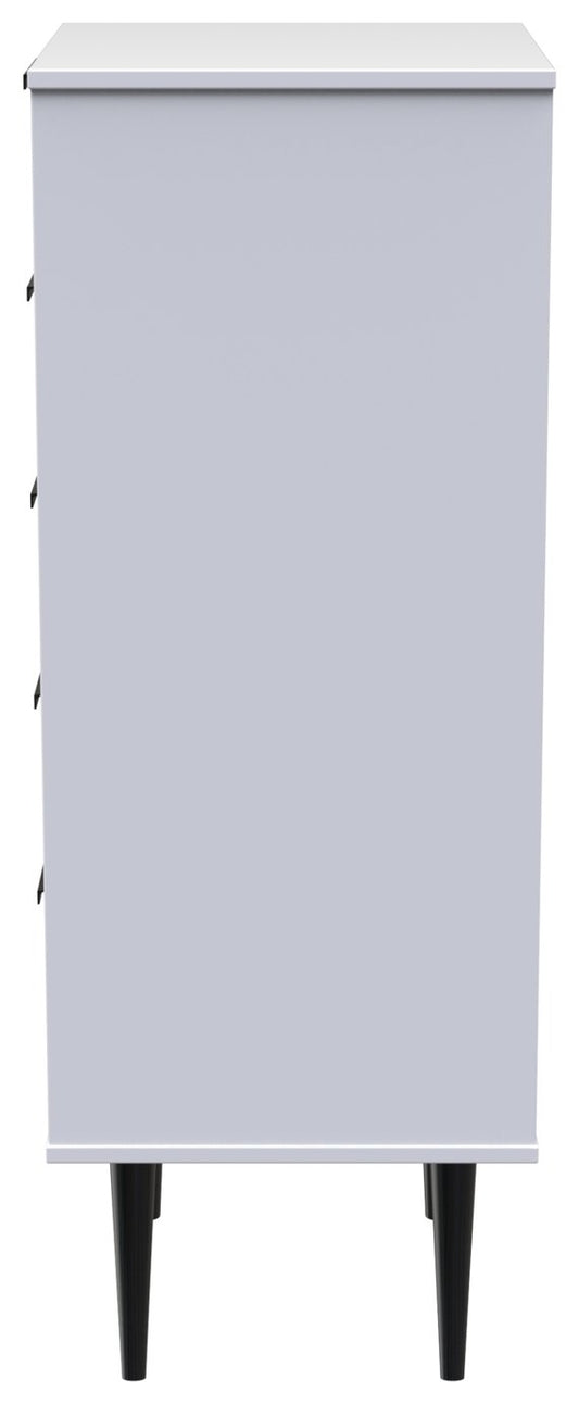 Livara Bergen 5 Drawer Tallboy - Grey & White