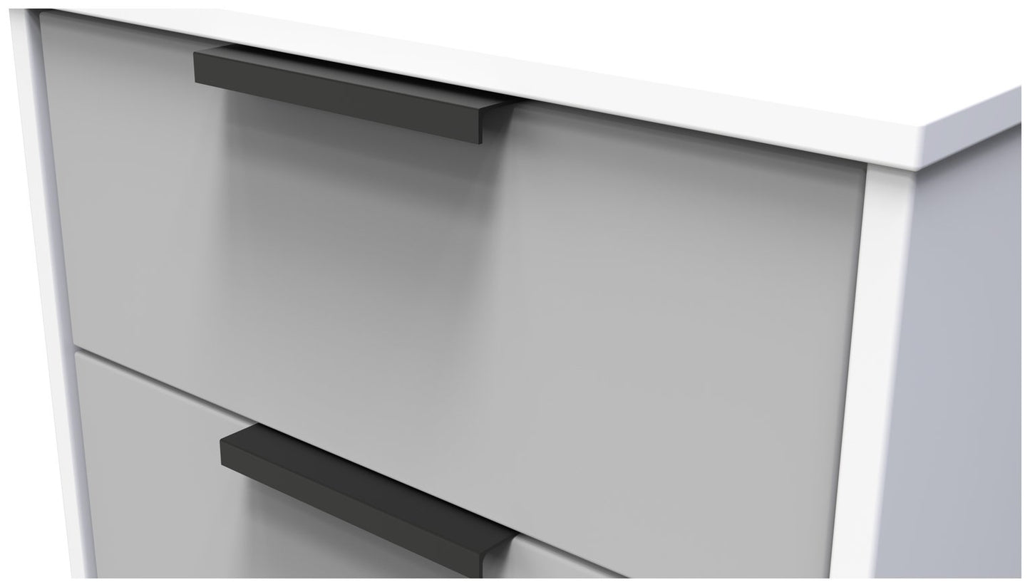 Livara Bergen 5 Drawer Tallboy - Grey & White