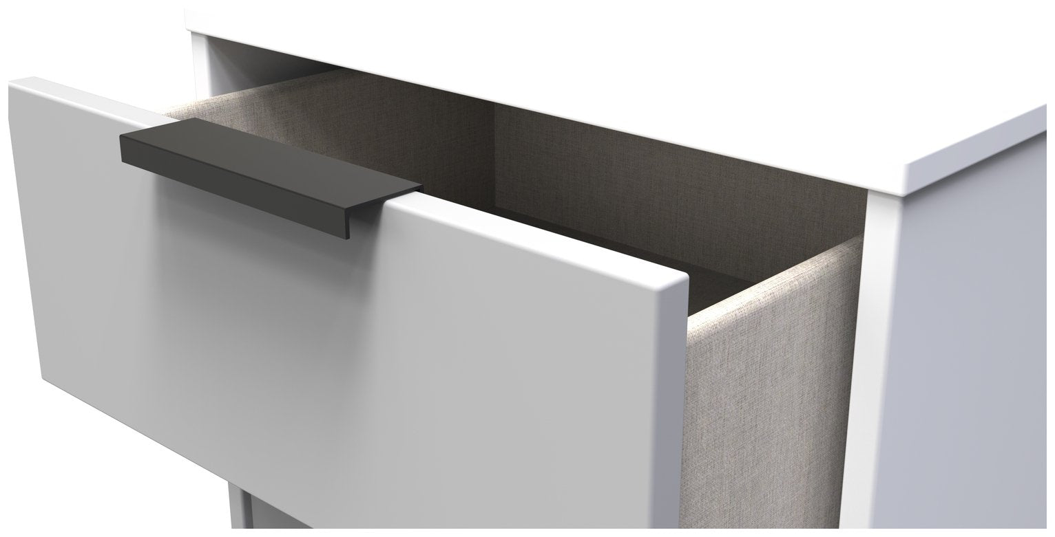 Livara Bergen 5 Drawer Tallboy - Grey & White
