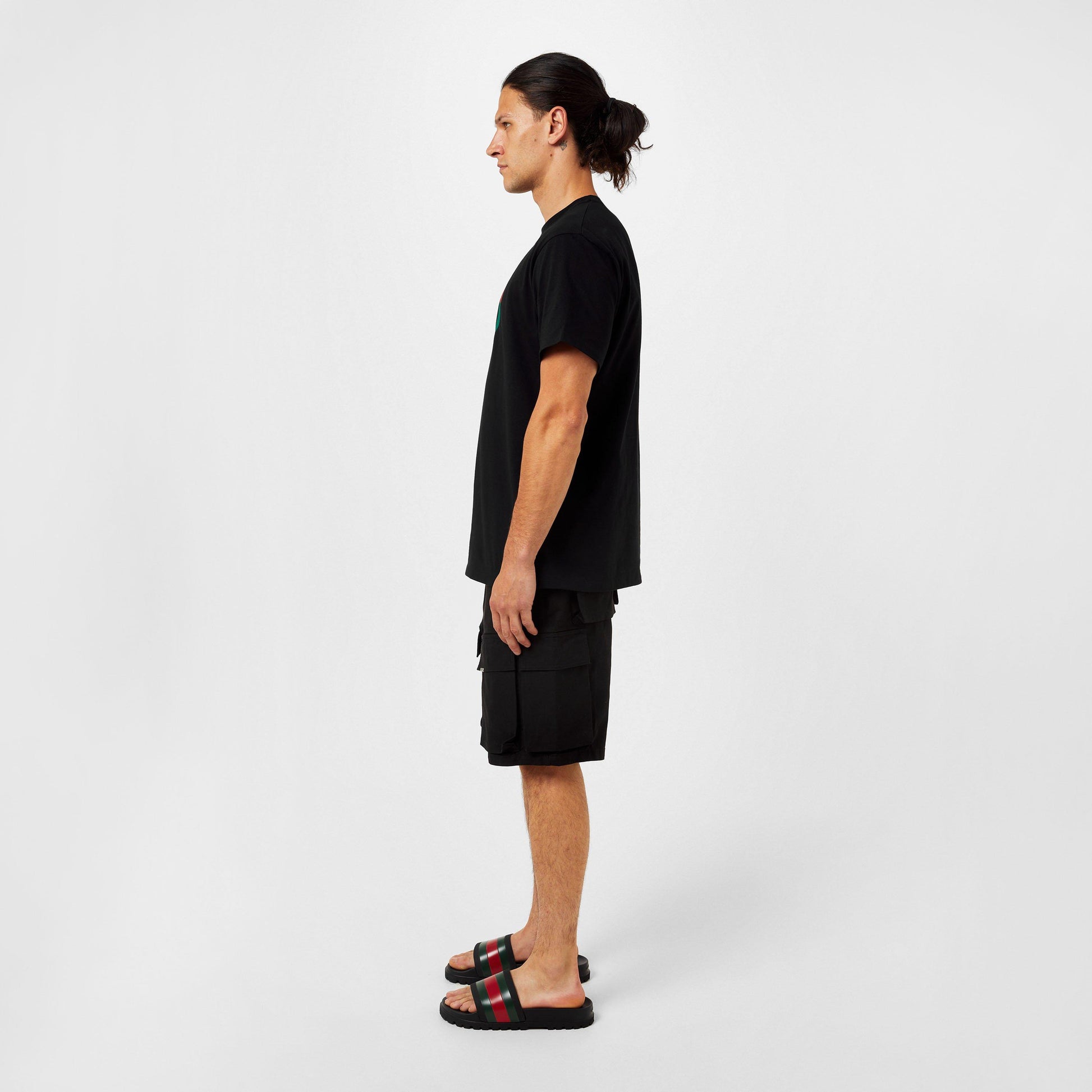 Gucci Men's Web Rubber Slide Sandals