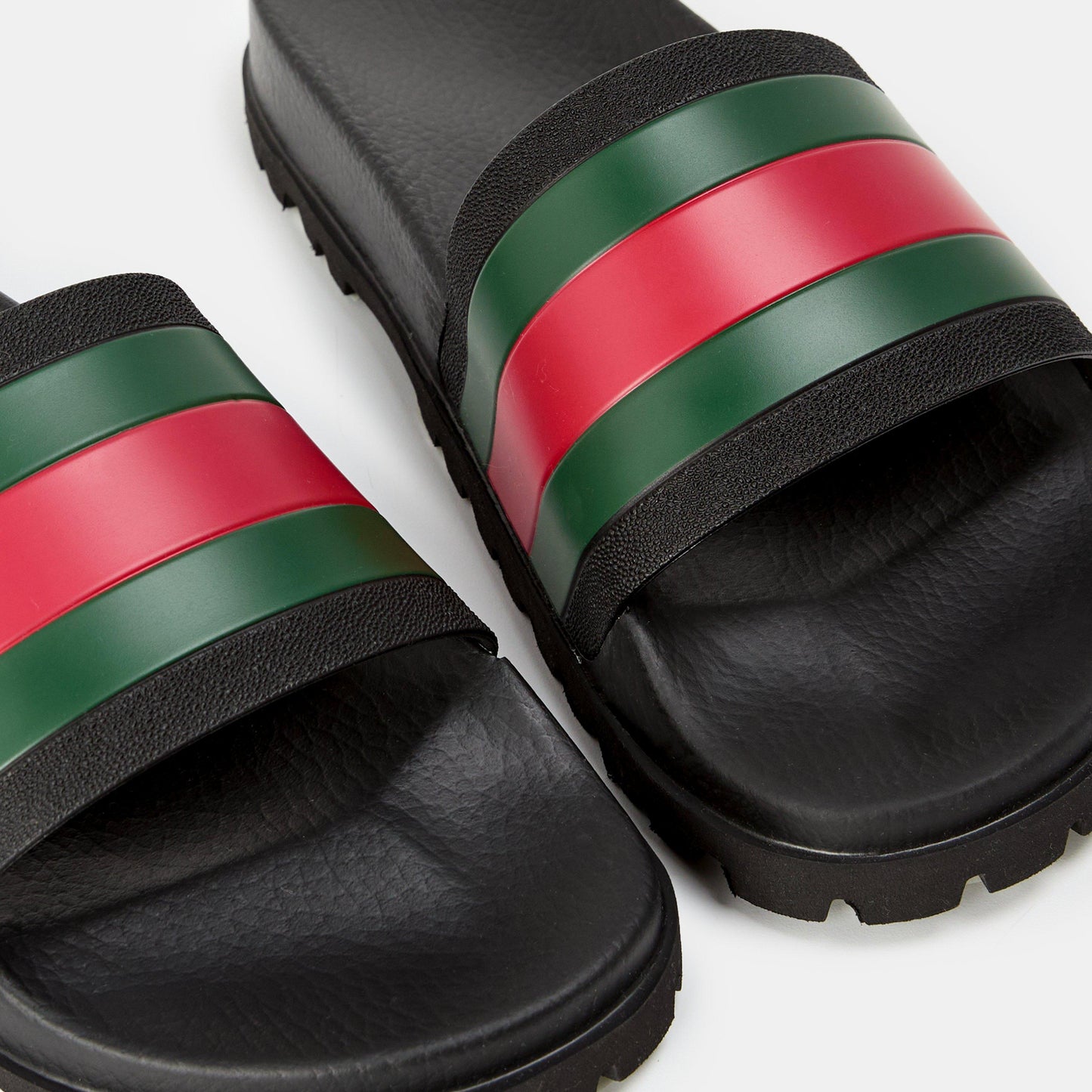 Gucci Men's Web Rubber Slide Sandals