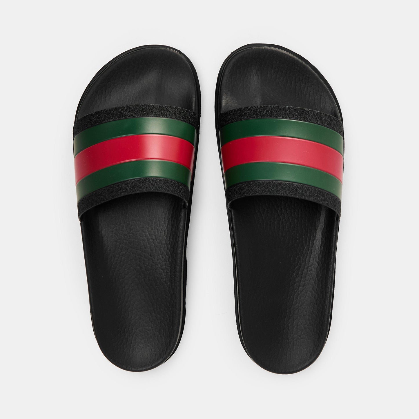 Gucci Men's Web Rubber Slide Sandals