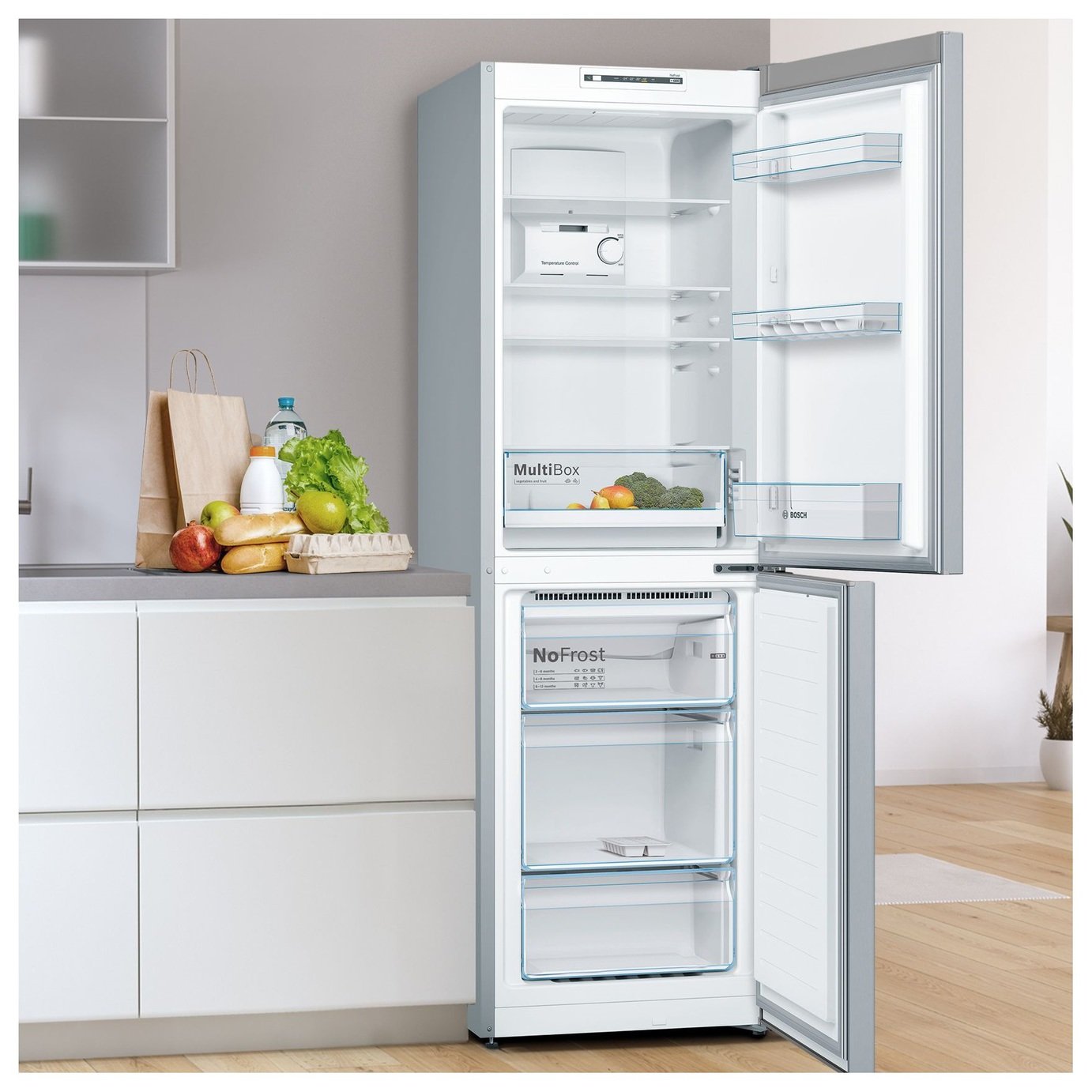 Bosch KGN34NLEAG Fridge Freezer - Stainless Steel