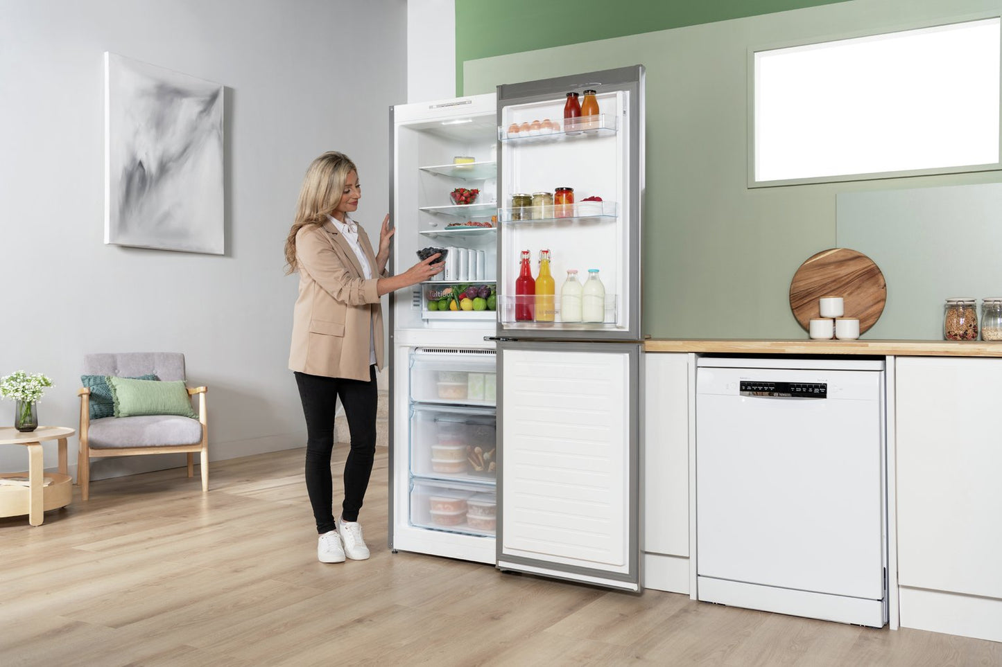 Bosch KGN34NLEAG Fridge Freezer - Stainless Steel