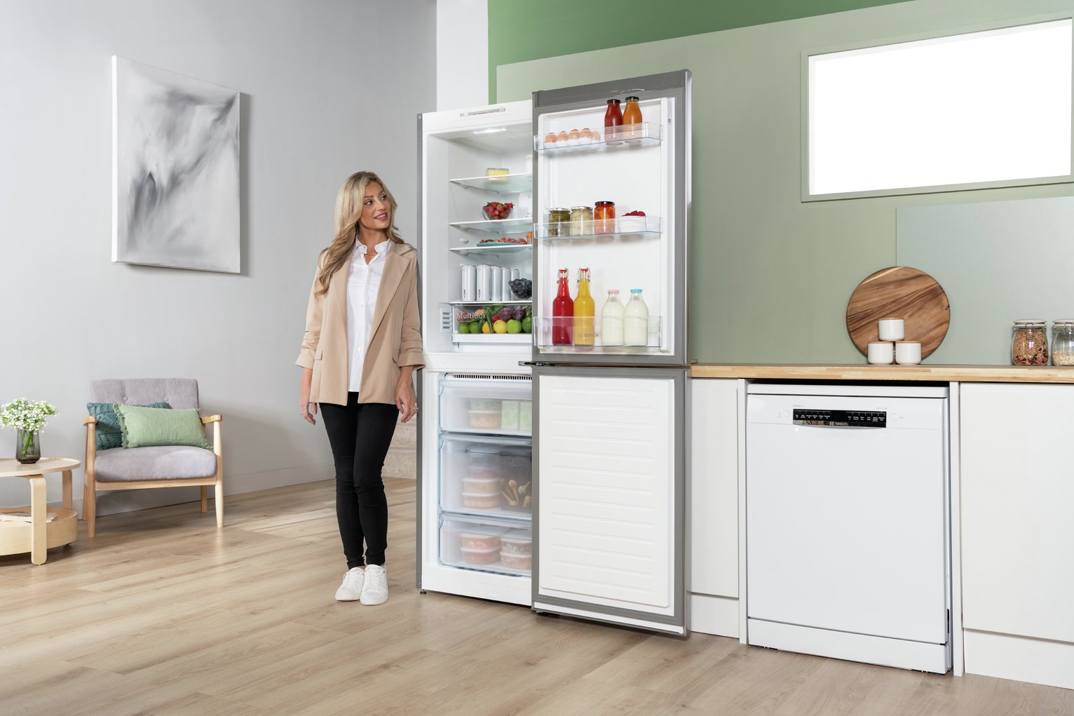 Bosch KGN34NLEAG Fridge Freezer - Stainless Steel