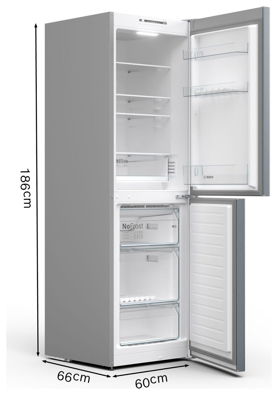 Bosch KGN34NLEAG Fridge Freezer - Stainless Steel