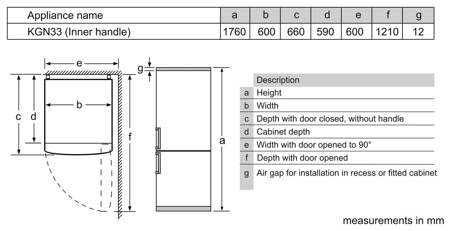Bosch KGN34NLEAG Fridge Freezer - Stainless Steel
