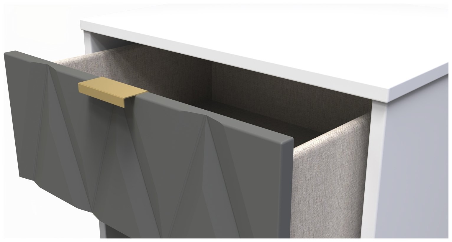 Livara Shimmer 5 Drawer Tallboy - Grey & White