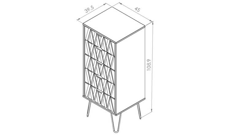 Livara Shimmer 5 Drawer Tallboy - White