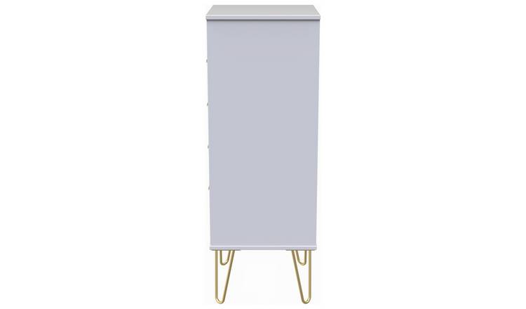 Livara Shimmer 5 Drawer Tallboy - White