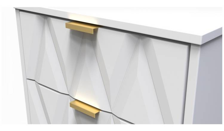 Livara Shimmer 5 Drawer Tallboy - White