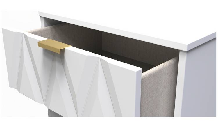 Livara Shimmer 5 Drawer Tallboy - White