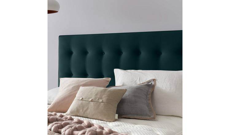 Silentnight Hayez Velvet Double Bed Headboard - Peacock