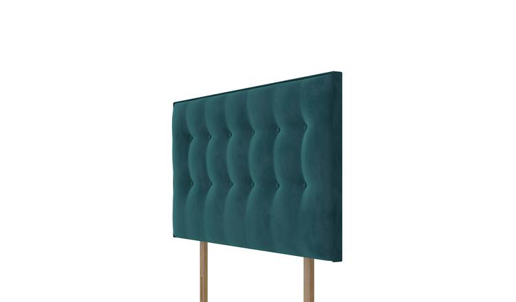 Silentnight Hayez Velvet Double Bed Headboard - Peacock