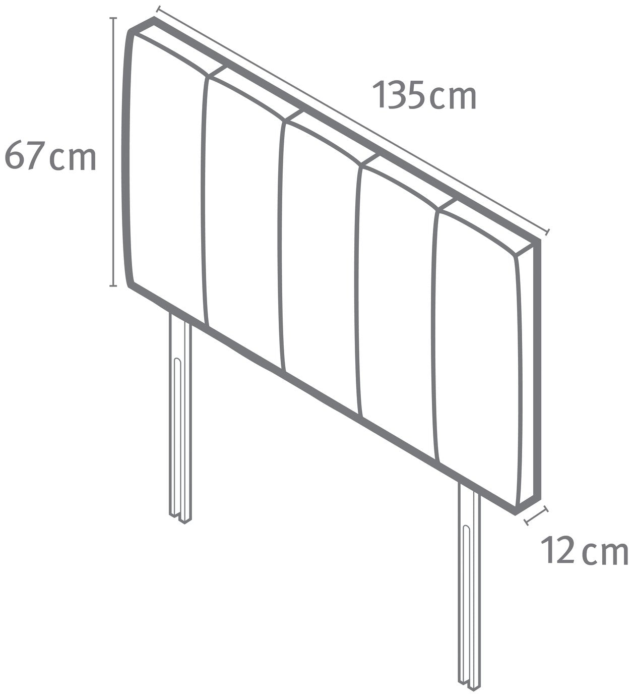 Silentnight Brescia Woven Double Bed Headboard- Charcoal