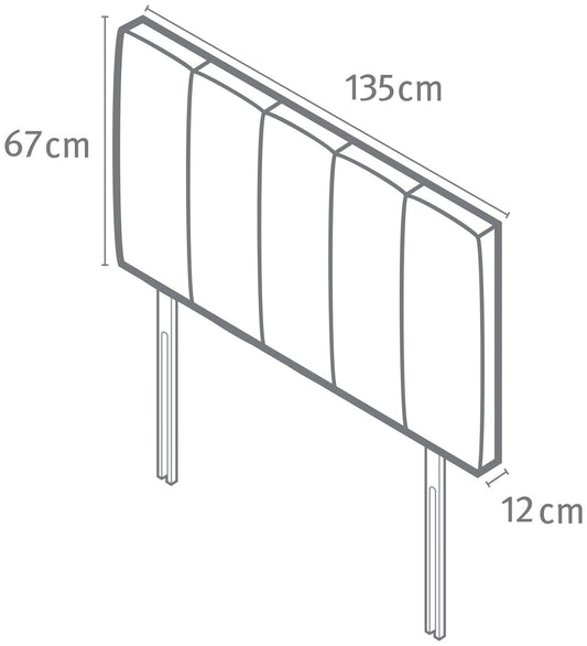 Silentnight Brescia Woven Double Bed Headboard- Charcoal