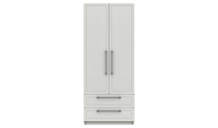 Hatfield 2 Door 2 Drawer Wardrobe - White Gloss